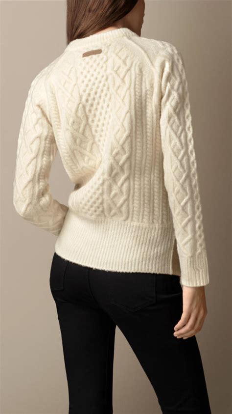 burberry wool cable kniw sweater|$495, Burberry Wool Blend Cable Knit Sweater .